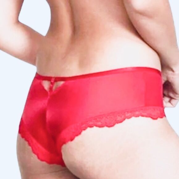 Victoria's Secret VERY SEXY
Lace-Trim Red Cheeky Panty
CUTOUT BACK LACE … - Picture 3 of 17